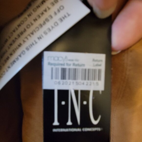 Women’s Tan Suede Boho Western Fringe International Concepts Jacket Size S NWT - Picture 9 of 11